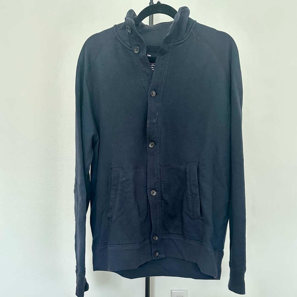 GAP Navy Button-Up Sweatshirt XL